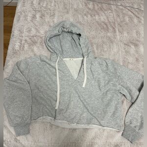 Garage Light crop Gray Hoodie